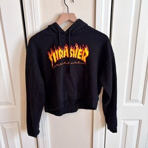Thrasher Black Hoodie for Women